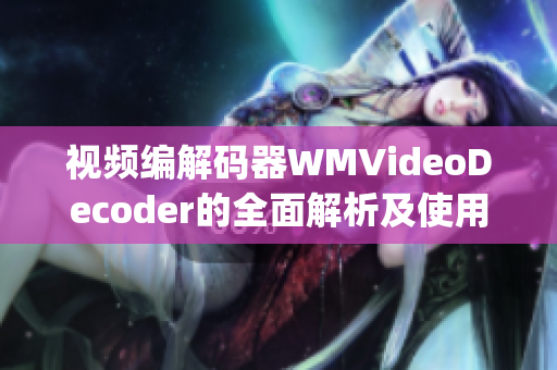视频编解码器WMVideoDecoder的全面解析及使用技巧(1)