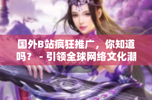 国外B站疯狂推广，你知道吗？ - 引领全球网络文化潮流