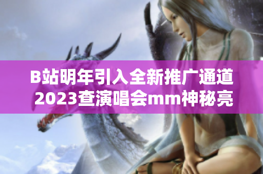 B站明年引入全新推广通道 2023查演唱会mm神秘亮相