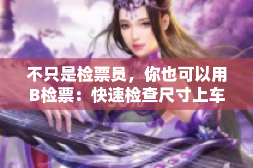 不只是检票员，你也可以用B检票：快速检查尺寸上车
