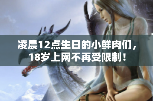 凌晨12点生日的小鲜肉们，18岁上网不再受限制！