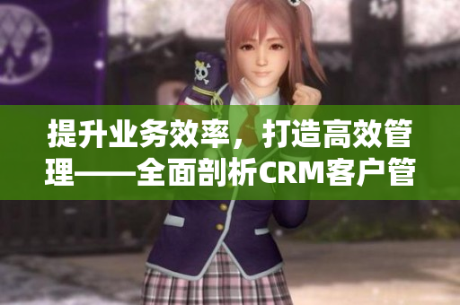 提升业务效率，打造高效管理——全面剖析CRM客户管理系统