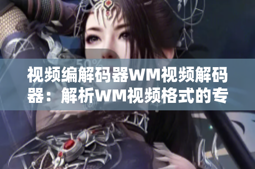 视频编解码器WM视频解码器：解析WM视频格式的专业工具