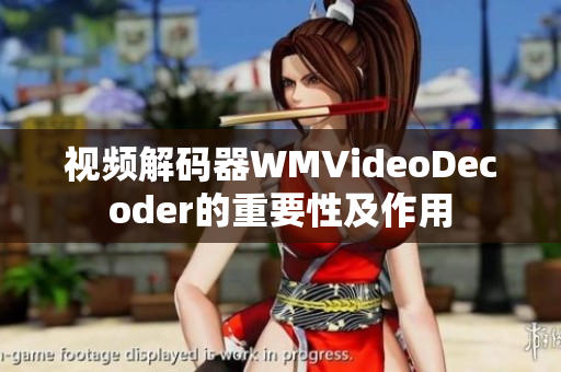 视频解码器WMVideoDecoder的重要性及作用