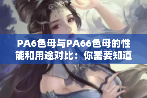 PA6色母与PA66色母的性能和用途对比：你需要知道的区别