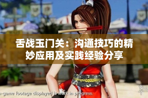 舌战玉门关：沟通技巧的精妙应用及实践经验分享